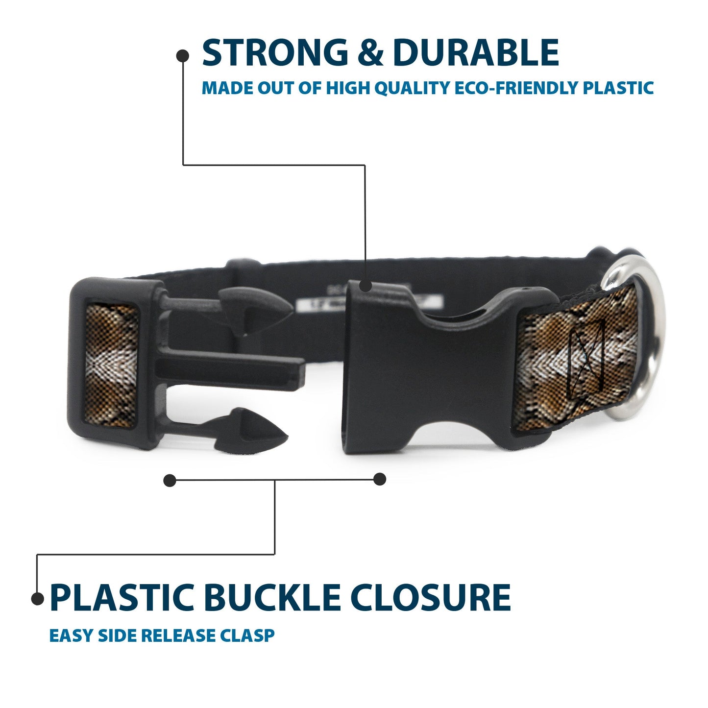 Plastic Clip Collar - Snake Skin 2