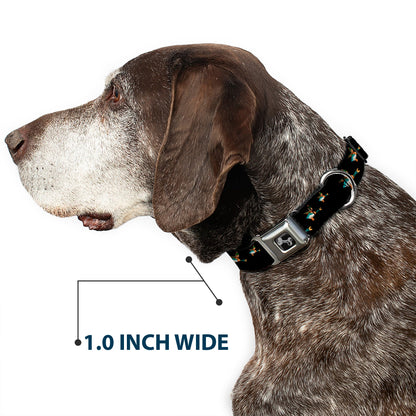 Dog Bone Seatbelt Buckle Collar - Flying Mallards Black