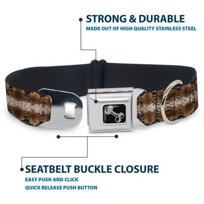Dog Bone Seatbelt Buckle Collar - Snake Skin 2