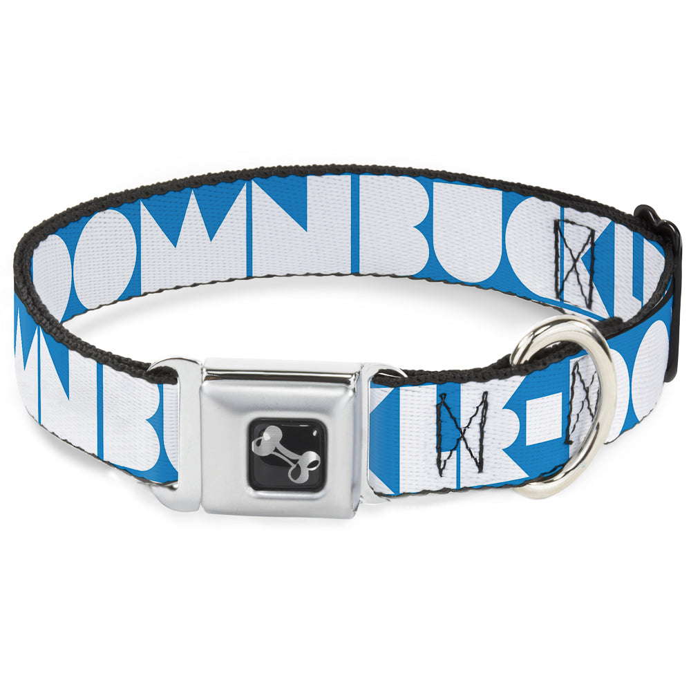 Dog Bone Seatbelt Buckle Collar - BUCKLE-DOWN Shapes Turquoise/White