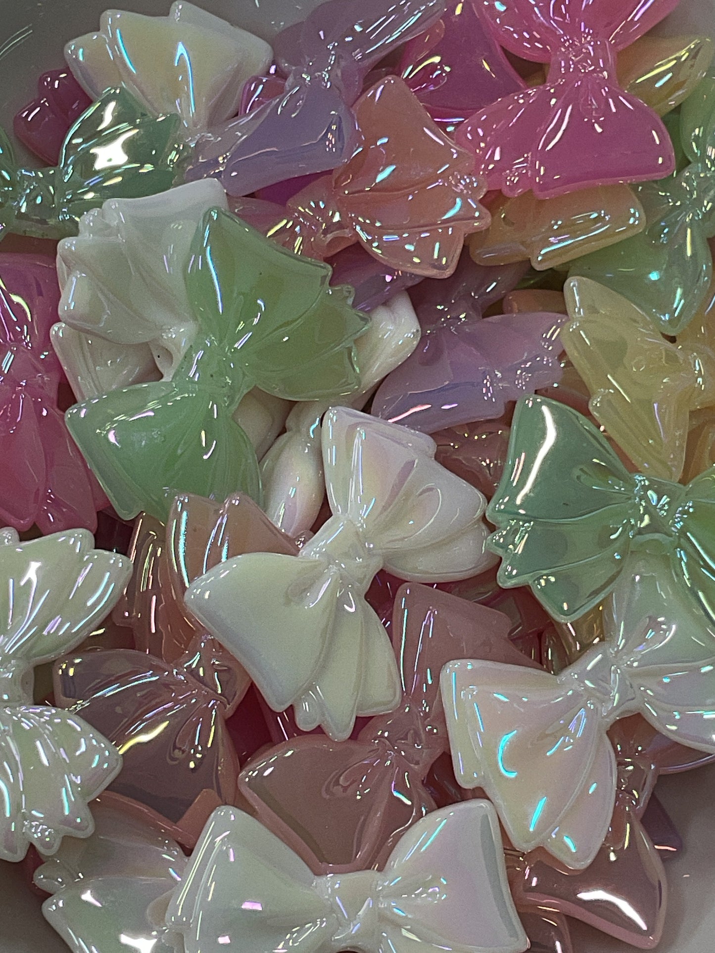 Acrylic Bow Mix Random Colors 10 pack 1.5 inch in width - mix - possible duplicates