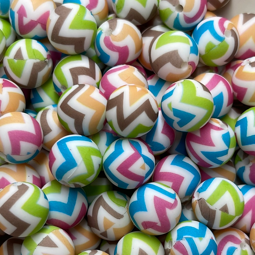 Silicone Bead Aztec Spring P54 - 15mm - 10 pack