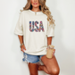 Floral Patchwork USA Graphic Tee