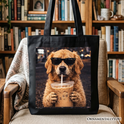 Golden Retriever Iced Coffee Tote Bag, Funny Dog Parents Gift Shopper