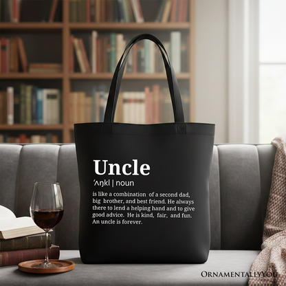 Uncle Definition Canvas Tote Bag, Funny Family Gift Shopper