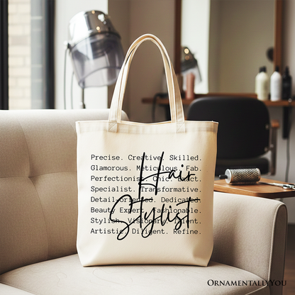 Hair Stylist Definition Canvas Tote Bag, Beauty Salon Appreciation Words Gift Shopper
