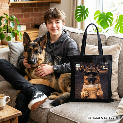 German Shepherd Coffee Tote Bag, Funny Dog Parents Gift Shopper