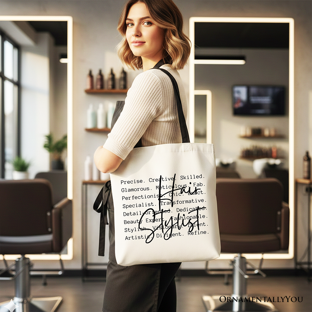 Hair Stylist Definition Canvas Tote Bag, Beauty Salon Appreciation Words Gift Shopper