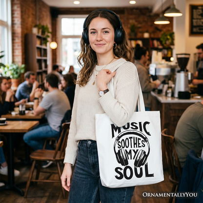 Music Soothes My Soul Tote Bag, Festival Concert Gift Shopper