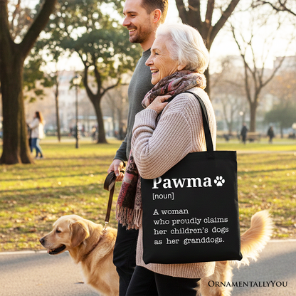 Pawma Definition Canvas Tote Bag, Funny Dog Lovers Mom Gift Shopper