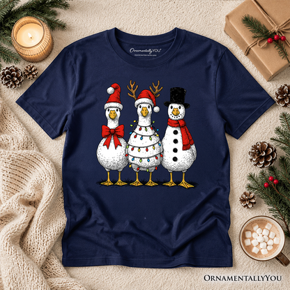 Kids Vintage Christmas Silly Goose T-Shirt, Snowman Spoof Winter Youth Tee