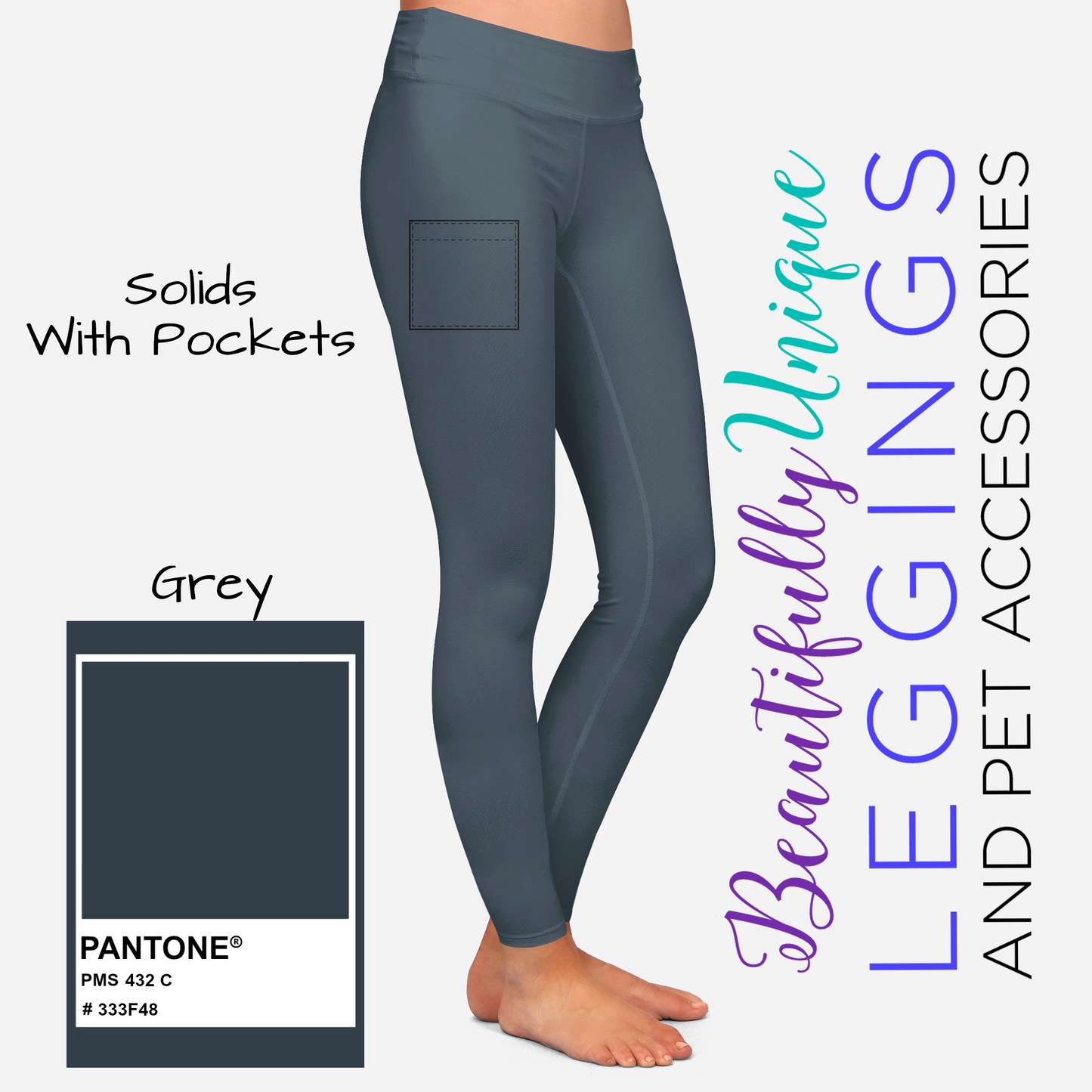 CLEARANCE Solid with Pockets - High-quality Handcrafted Vibrant Leggings