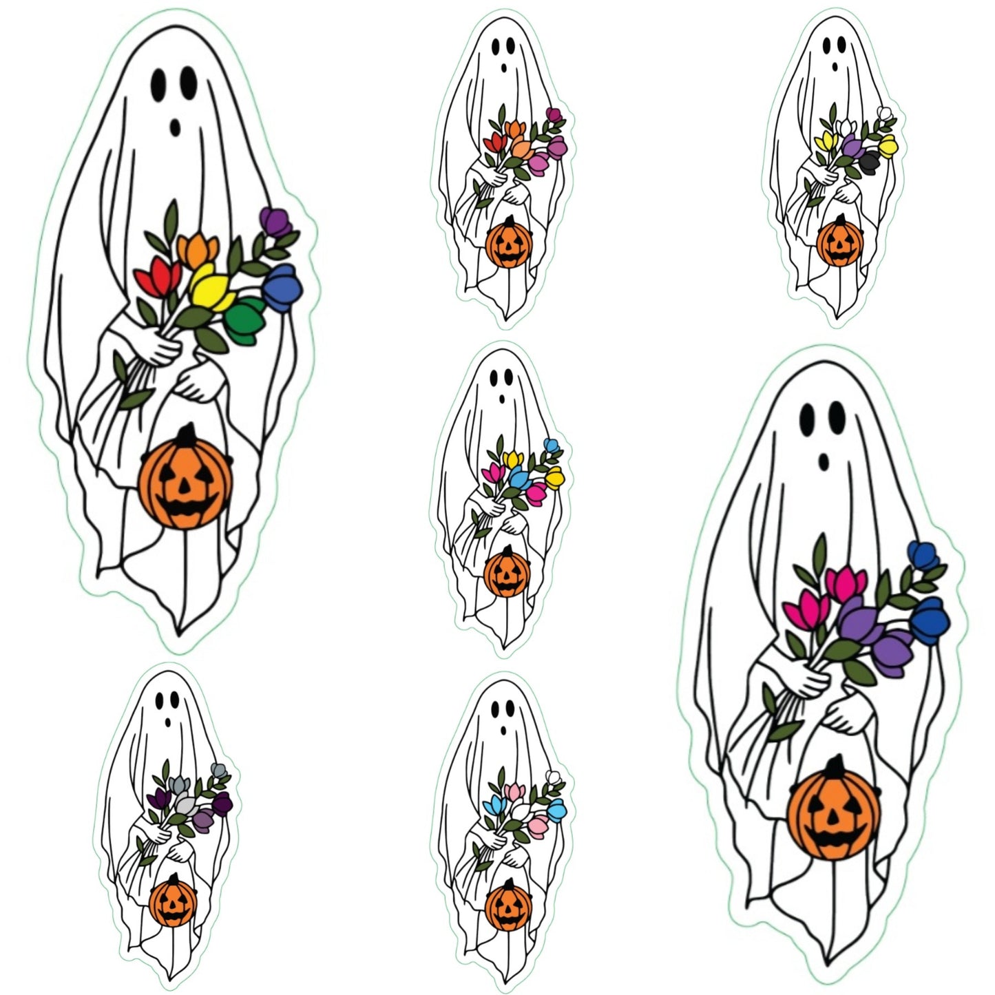 Spooky Ghost Pride Flag Sticker