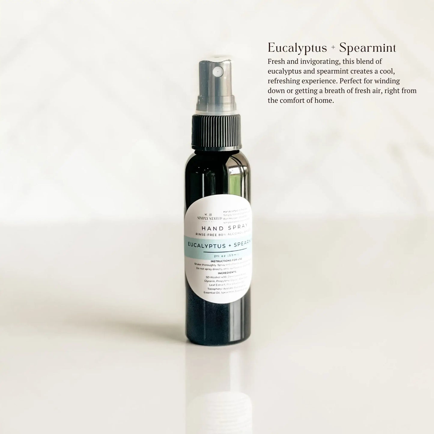 Eucalyptus + Spearmint Hand Spray | Alcohol-Based Sanitizing Mist