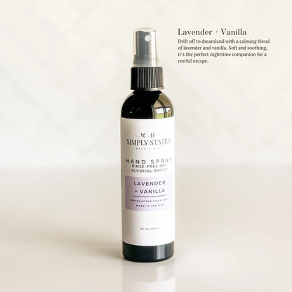 Lavender + Vanilla Hand Spray | Alcohol-Based Sanitizing Mist