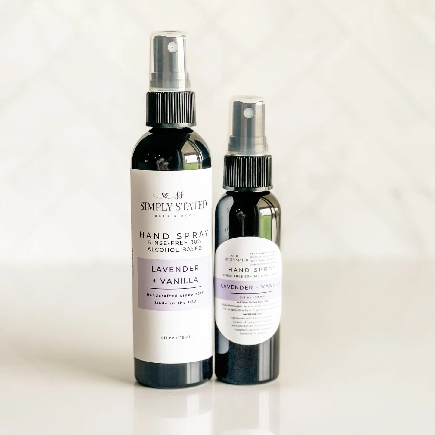 Lavender + Vanilla Hand Spray | Alcohol-Based Sanitizing Mist