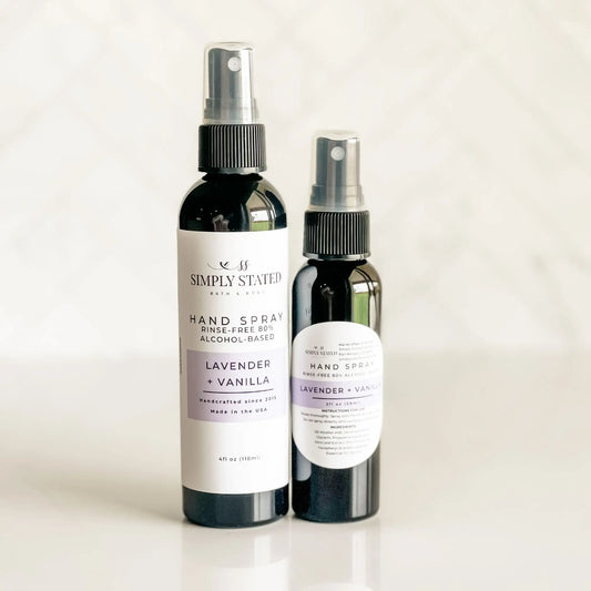 Lavender + Vanilla Hand Spray | Alcohol-Based Sanitizing Mist