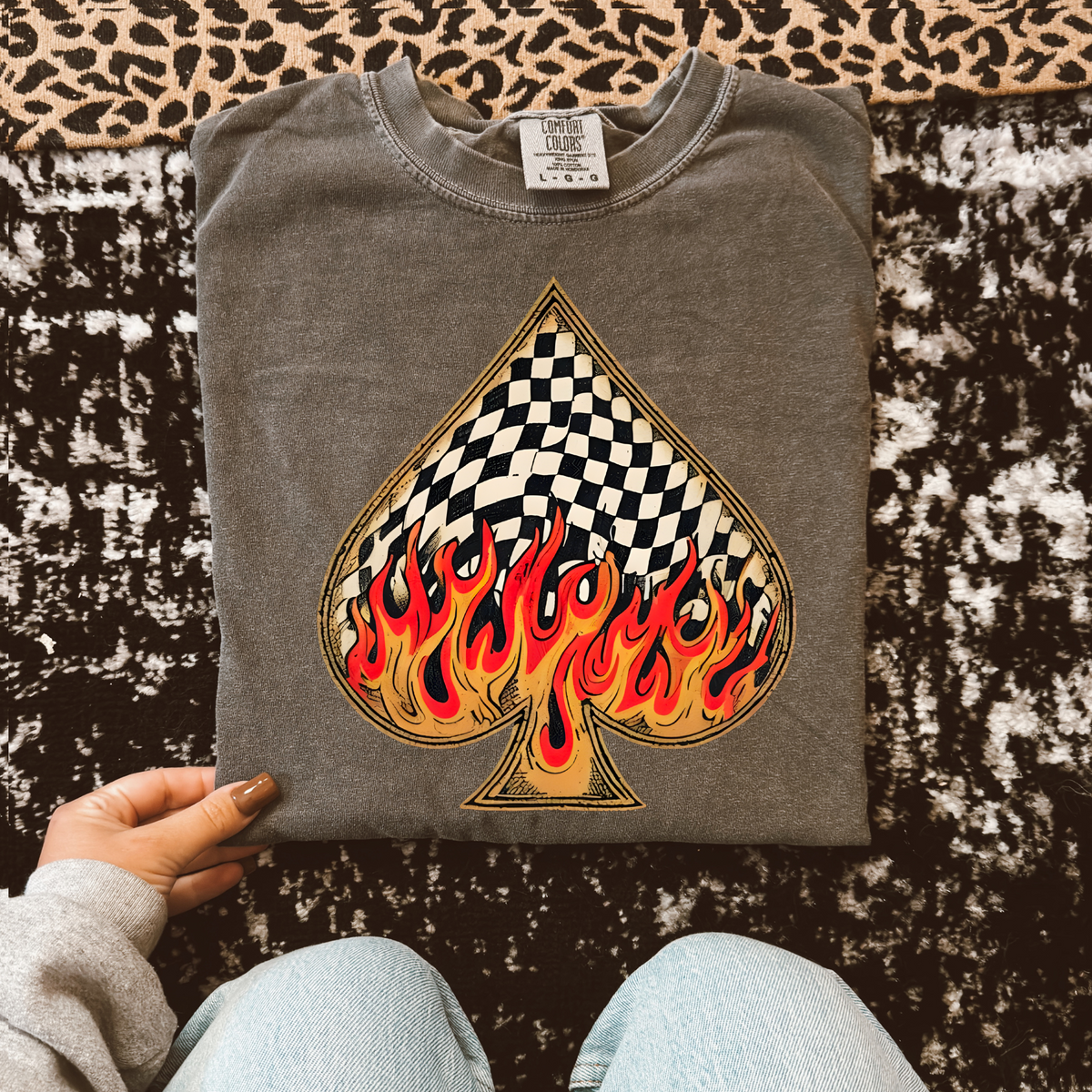 Flamin Checkered Spade Tee