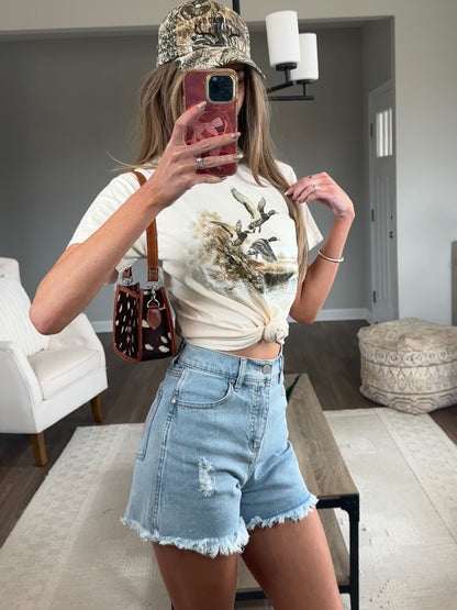 Brooke High Waisted Denim Shorts