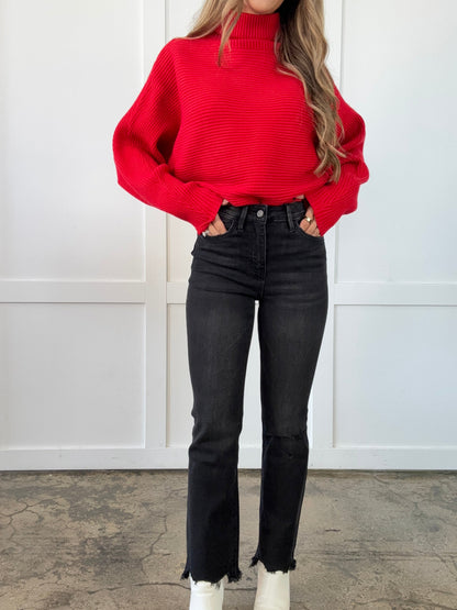 Macy Distressed Knee High Rise Ankle Bootcut Jeans