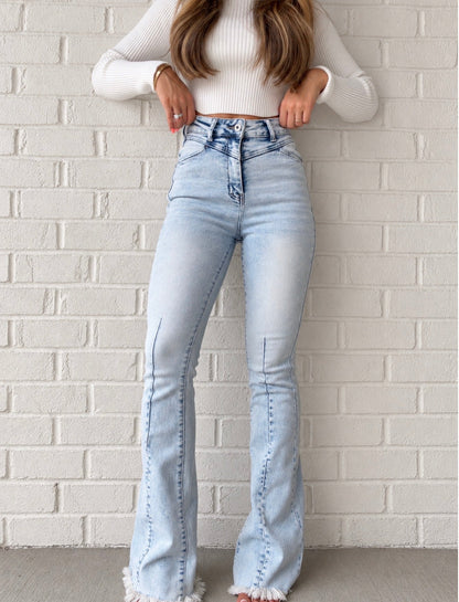 Keep Up Flare Stretchy Acid/Dark Wash Jeans
