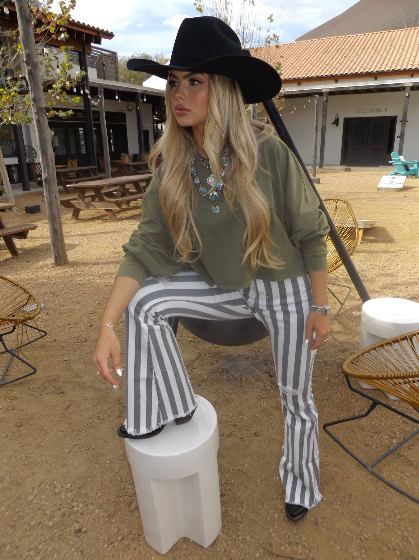 Farrah Broadway Girl Striped Flares