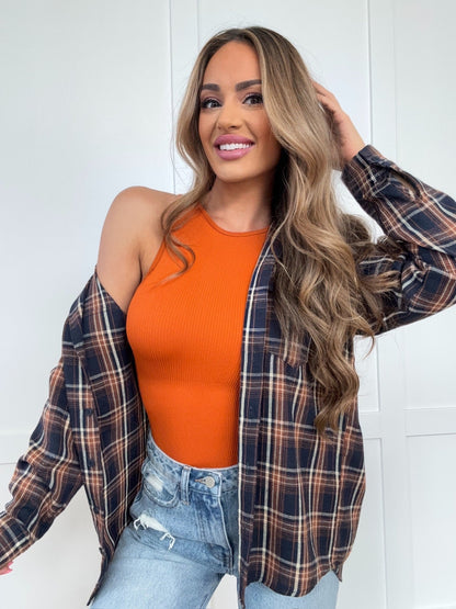 Crisp Breeze Oversized Plaid Flannel Shirt