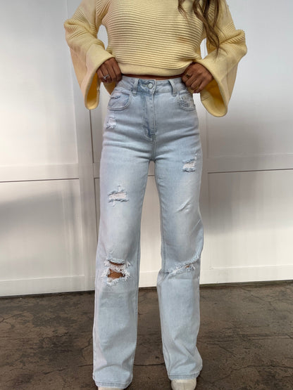 Amber 90s Vintage Boyfriend Jeans Light Wash