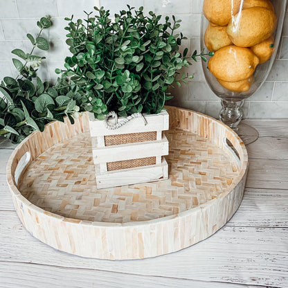 Cream Herringbone