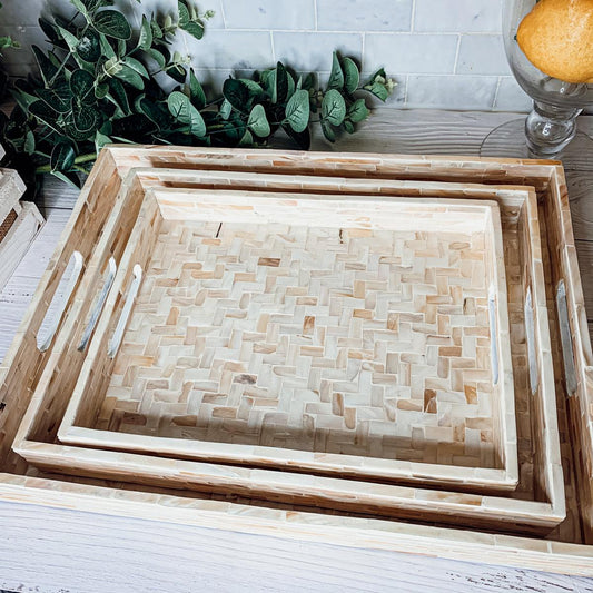Cream Herringbone