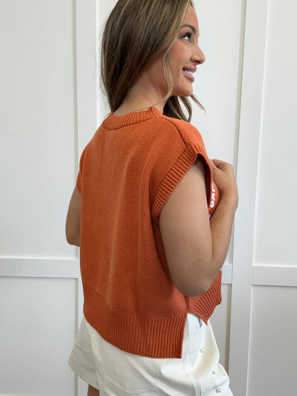 Sparkle & Cheer Game Day V-Neck Sweater Vest