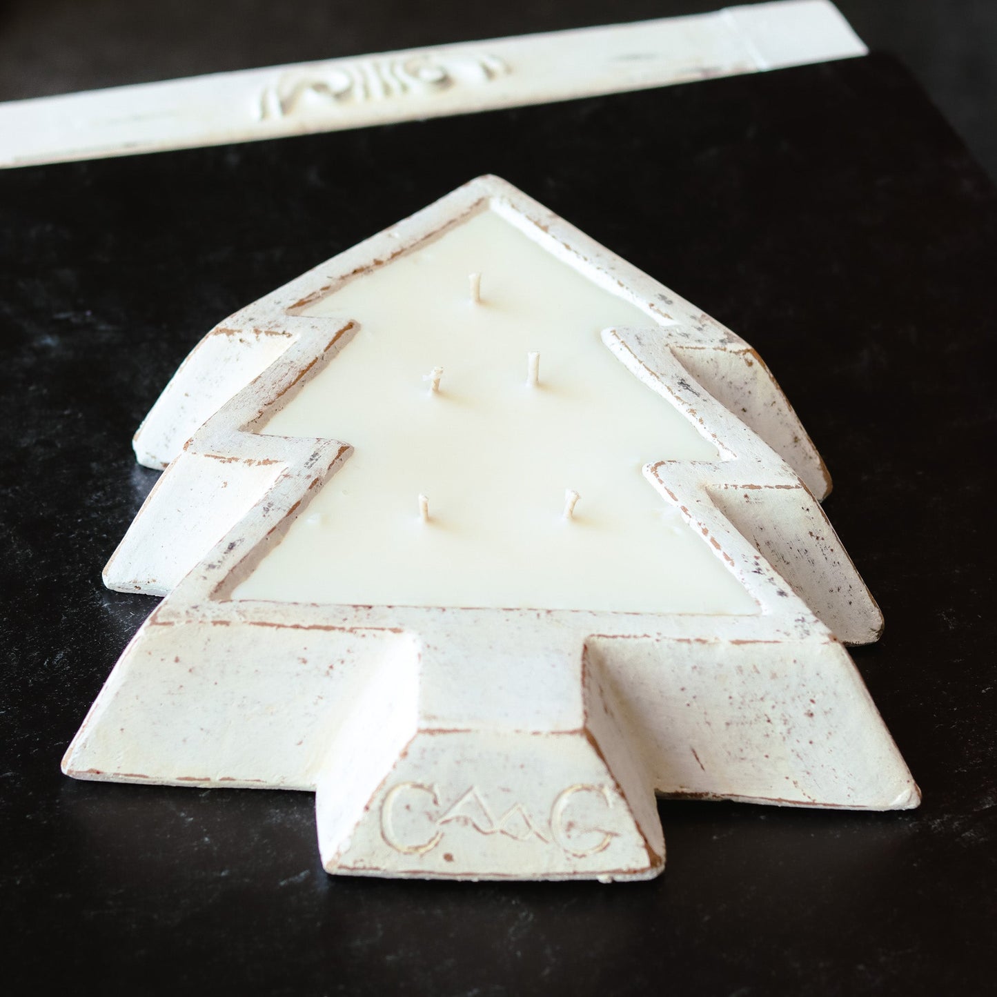 White Pottery Tree Bowl Candle - Apple Maple Bourbon