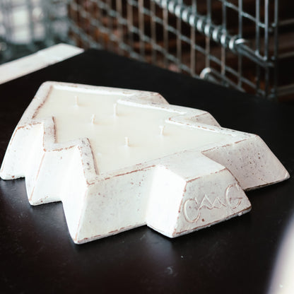 White Pottery Tree Bowl Candle - Blackberry Bourbon