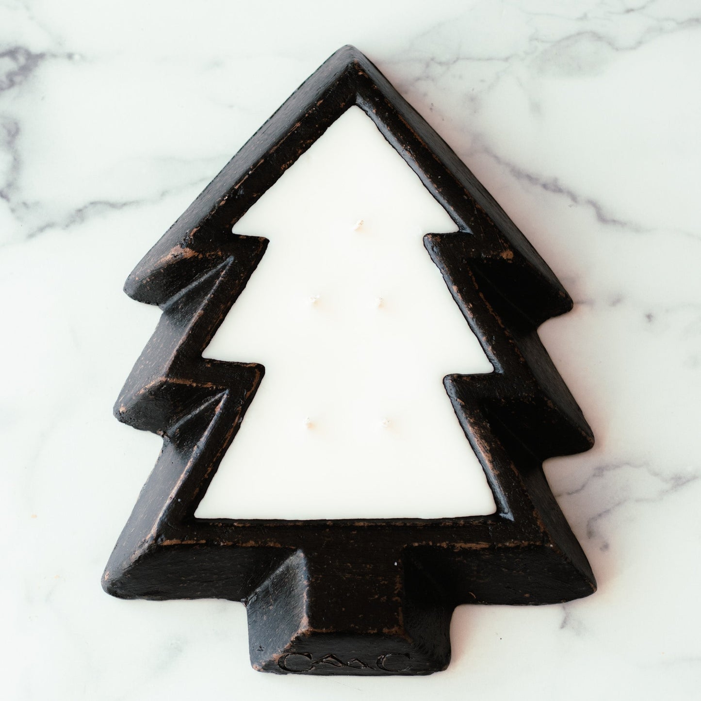 Black Pottery Tree Bowl Candle - Whiskey & Coffee