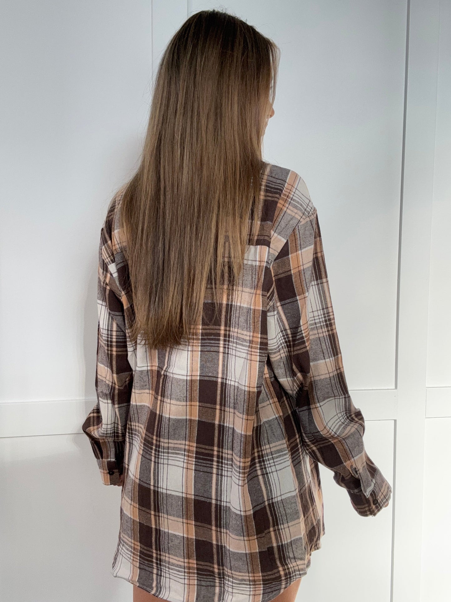 Crisp Breeze Oversized Plaid Flannel Shirt