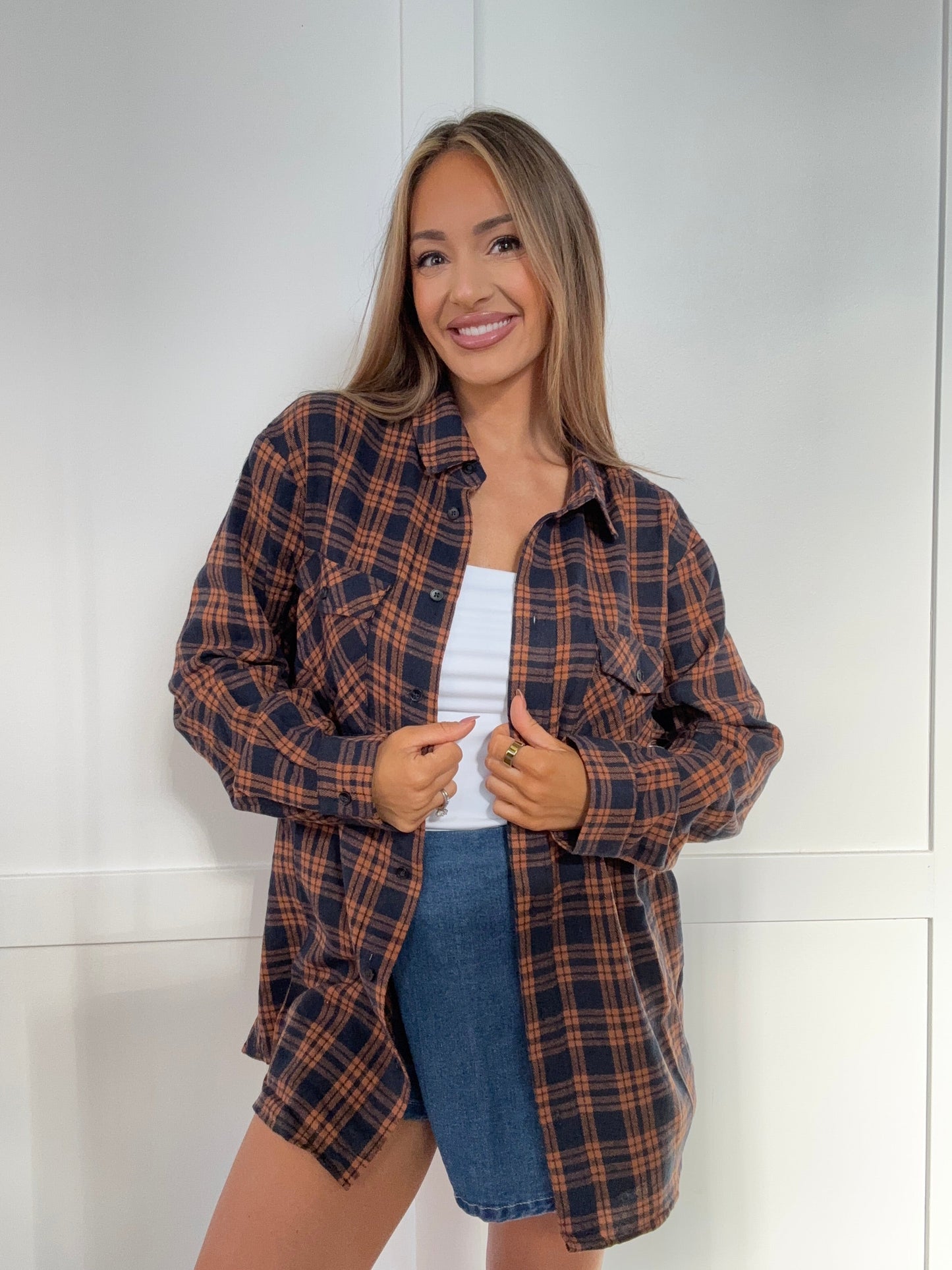 Crisp Breeze Oversized Plaid Flannel Shirt