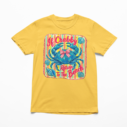 Return To Beach If Crabby Youth Graphic Tshirt