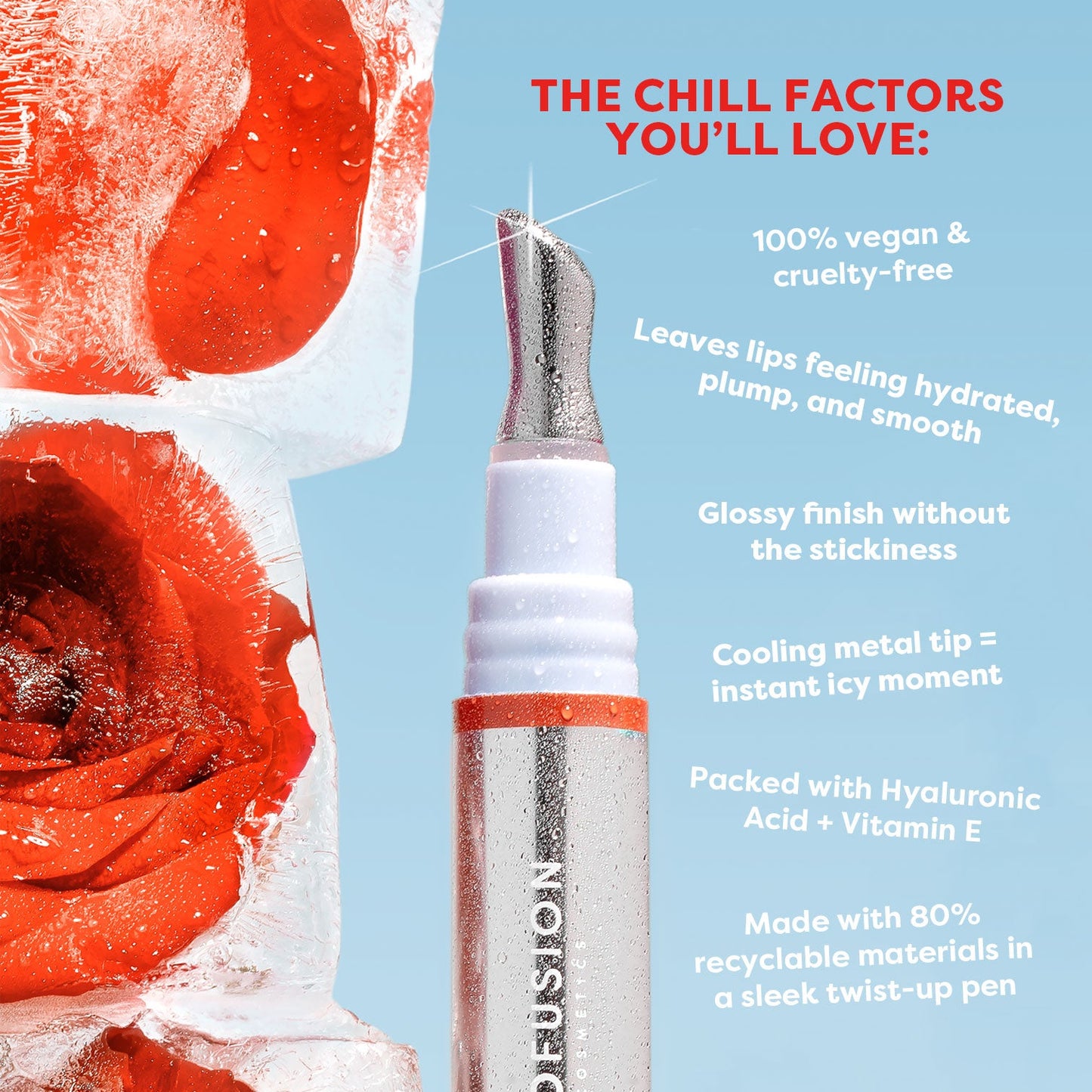 Frosted Kiss Cooling Plumping Lip Gloss