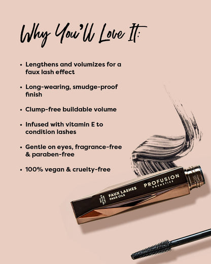 Faux Lashes | Lengthening & Volumizing Mascara - Black