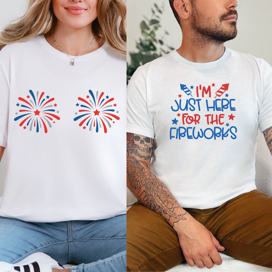Just Here For the Fireworks Graphic Tee