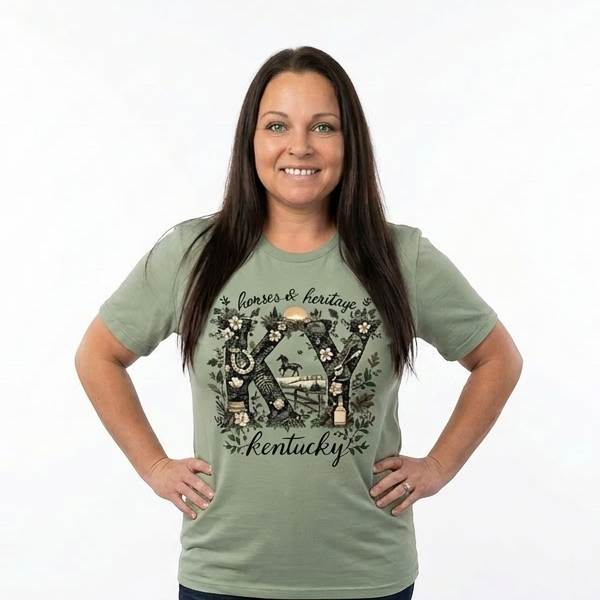 Kentucky Horses & Heritage Floral Adult Graphic Tee