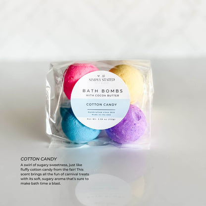Cotton Candy Kids Bath Bomb Pack (4 Mini Bath Bombs)