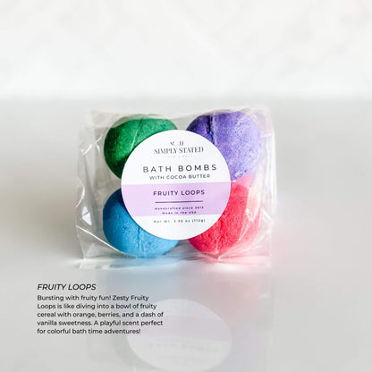 Fruity Loops Kids Bath Bomb Pack (4 Mini Bath Bombs)