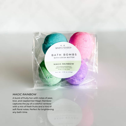 Magic Rainbow Kids Bath Bomb Pack (4 Mini Bath Bombs)