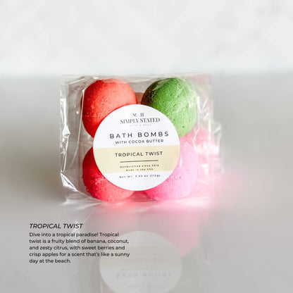 Tropical Twist Kids Bath Bomb Pack (4 Mini Bath Bombs)