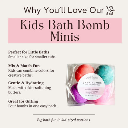 Cotton Candy Kids Bath Bomb Pack (4 Mini Bath Bombs)