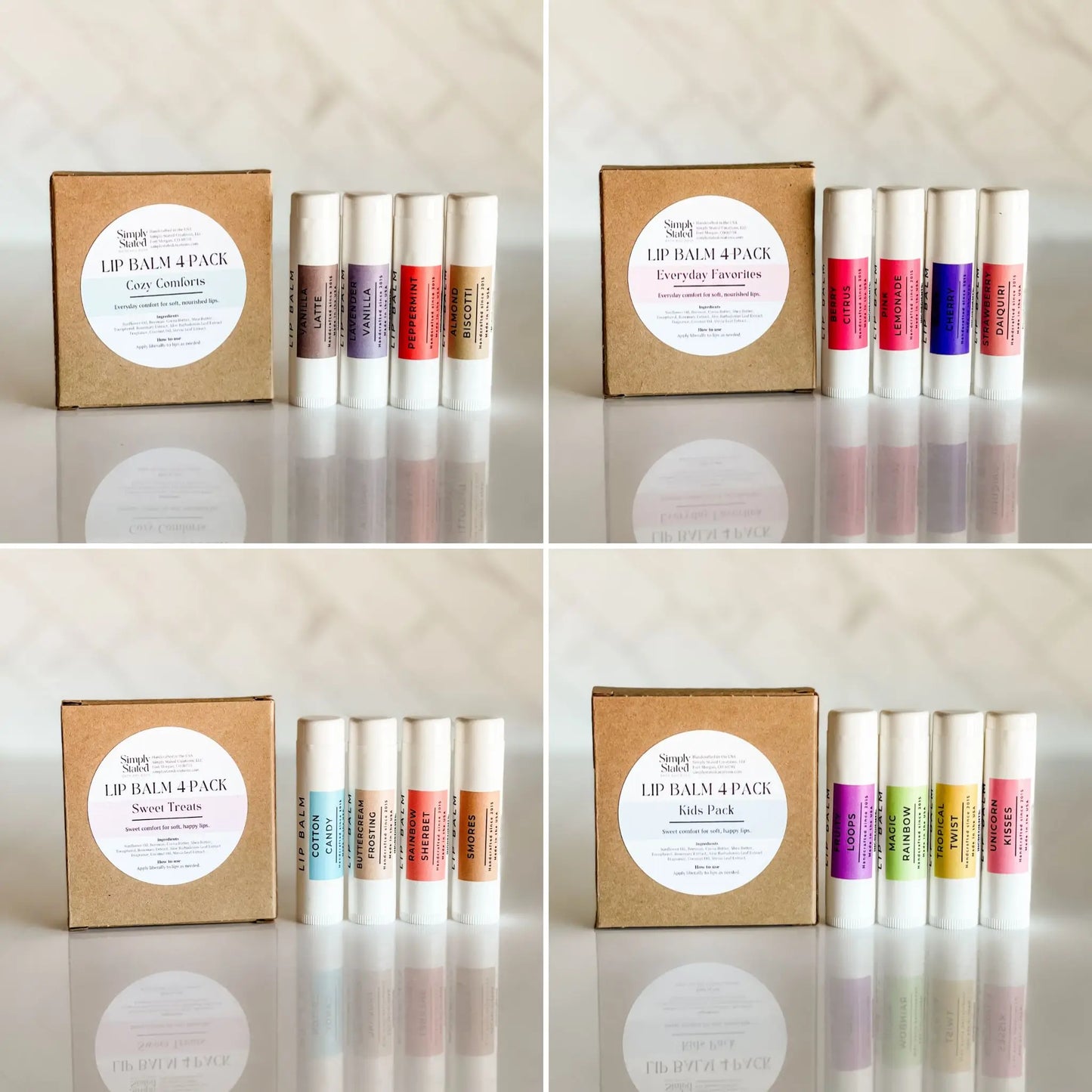 Everyday Favorites Lip Balm 4-Pack | Curated Flavor Bundles