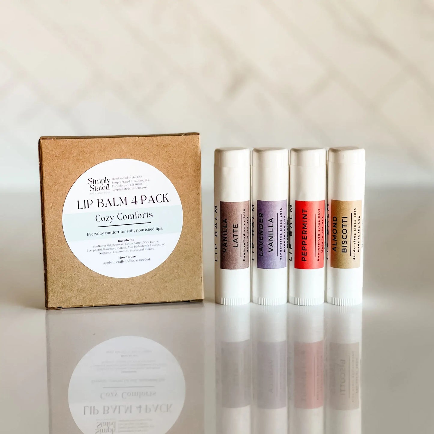 Cozy Comforts Lip Balm 4-Pack | Curated Flavor Bundles