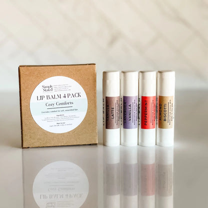 Cozy Comforts Lip Balm 4-Pack | Curated Flavor Bundles