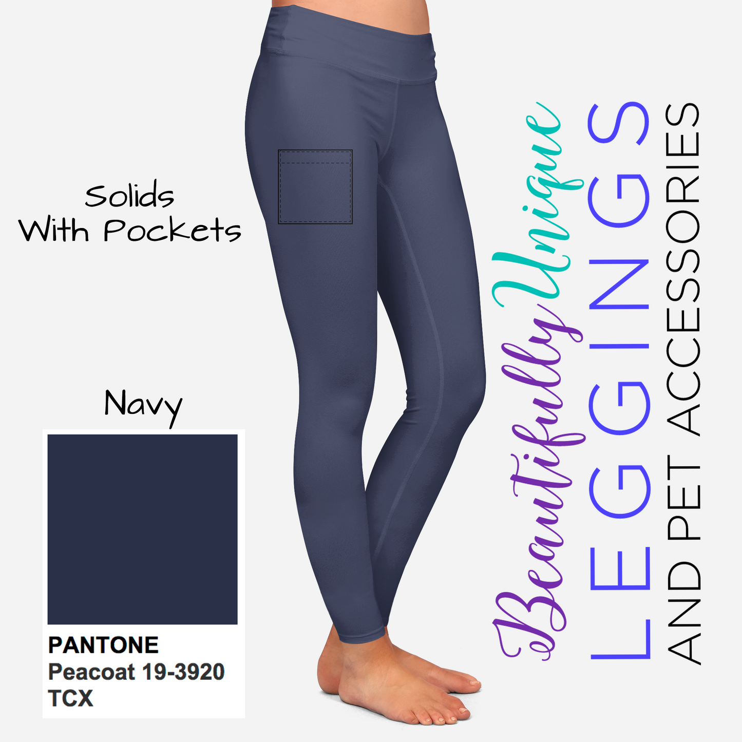 CLEARANCE Solid with Pockets - High-quality Handcrafted Vibrant Leggings